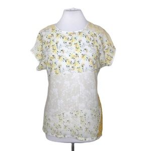 Zara Yellow Floral Lace Top